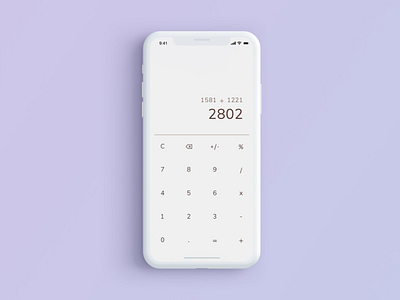 Daily UI: #004 — Calculator 2d calculator classic concept daily flat minimal mobile typography ui user interface
