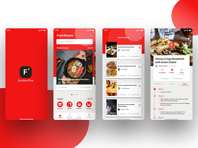 Foodies Plus App UI Design branding designlove figma foodapp foodies graphic design logo ui user interface design ux