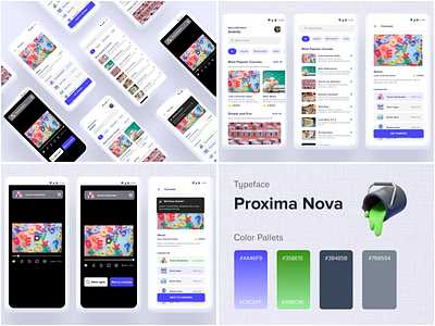 UI Design For an E-Learning App 3d adobexd appdesign design inspiration designlove educational figma prototype ui ux wireframing