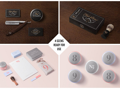 Barber & Cosmetics Branding Mock-Up#04 app branding design graphic design illustration logo typography ui ux vector