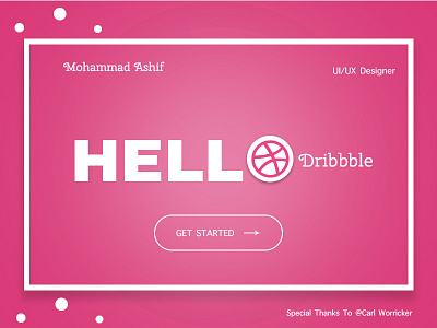 Hello dribbble creative debut dribbble firstshot hello pink