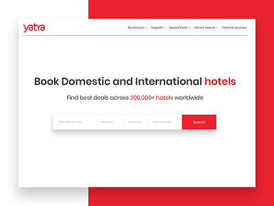 Yatra Website re-design concept booking clean creative designer99studio flight home page hotel landing rooms ui ux yatra.com