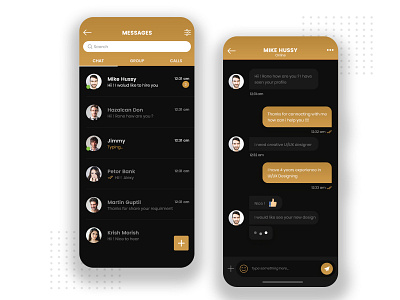 Chat screen app chat chat app chatting clean creative design designer99studio download free psd psd ui ux