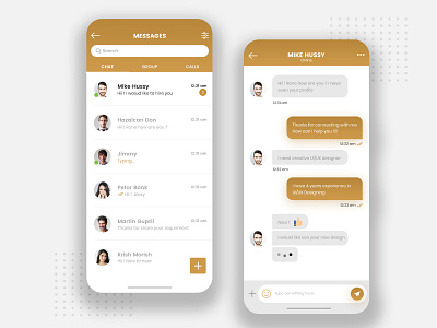 Chat screen app chat chat app chatting clean design designer99studio download free psd ui ux