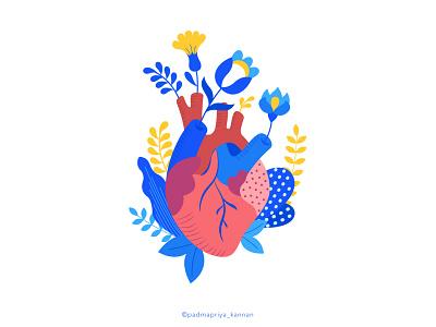 Blooming Heart adobe illustrator design graphic design happy heart icon illustration motivate positivity vector
