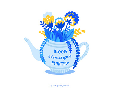 Bloom wherever you're planted! adobe illustrator app bloom blooming design graphic design icon illustration logo motivate plants positivity vector