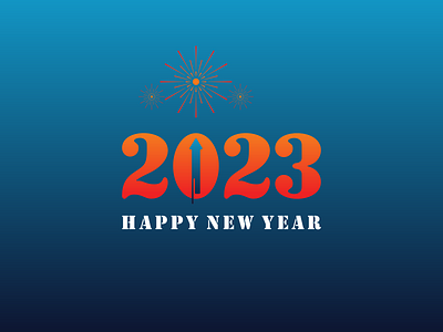 happy new year 2023 logo concept