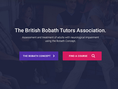 BBTA - Homepage bobath bootstrap british ui user interface web design