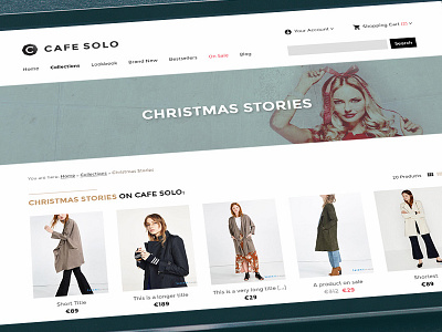 Work in Progress: Cafe Solo - Fashion Shop (Category Page) e commerce ecommerce high fidelity mockup prototype shop template