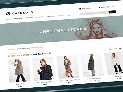 Work in Progress: Cafe Solo - Fashion Shop (Category Page)