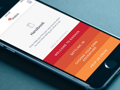 Endy iOS App - Handbook Start Screen