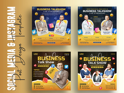 Business Talk Show Social Media Post and Instagram Post Design ads advertising banner business design digital marketing facebook flyer instagram instagram post instagram post design live streaming media post social social media social media banner social media post square talkshow