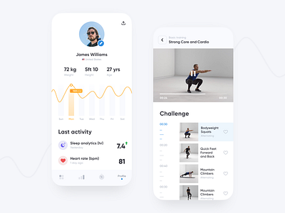 Workout & Fitness Exercises 🥇| Concept app design flat icon typography ui ux vector
