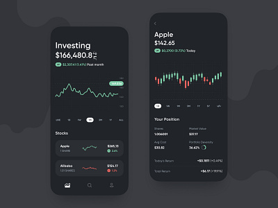 Investment management app 💵 | Concept app design mobile typography ui ux