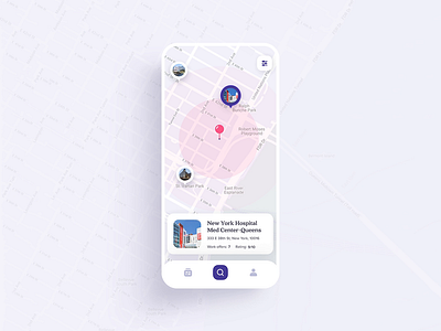 An interactive map for the Healthcare platform animation app design typography ui ux vector
