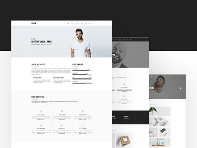 Hola-Minimal-Portfolio Home Pages agency black and white business clean company landing page minimal modern personal portfolio psd template simple