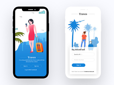 Traveo app sign in explanation app app apps application app concept app screens apps design illustration sign in sign up travel typography ui ux