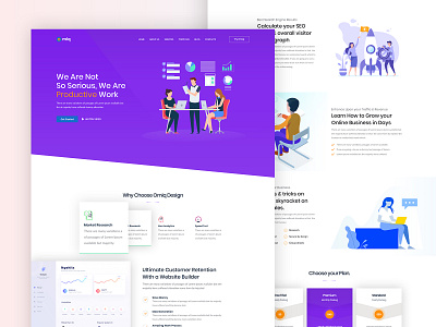 Omiq Seo home page ! agency business clean creative agency gradient illustration landing page design minimal seo seo agency ui ux vector