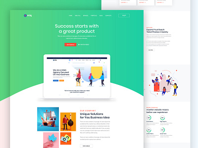 Omiq Sass home page ! agency business clean corporate gradient illustration landing page design minimal sass startup vector website