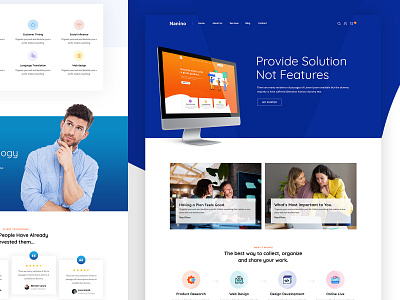 Nanino Business Website agency business clean corporate design design system development experience gradient landing page design minimal typography website
