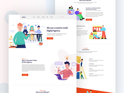 Anino Business Agency Website agency business corporate gradient illustration landing landing page design typography vector website