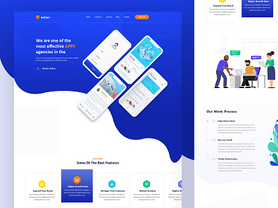 Nation apps agency landing page! agency apps branding clean design illustration landing page typography vector website