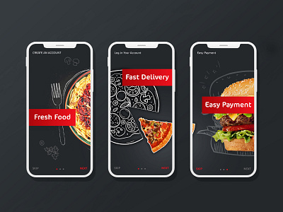 boarding in delivery food app app art boarding branding delivery app design flat food app food delivery icon illustrator ui ux