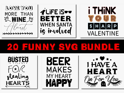 20 funny svg bundle