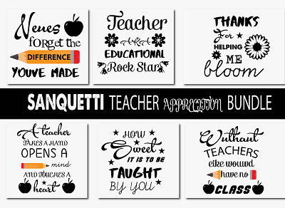 SANQUETTI TEACHER APPRECITION BUNDLE faith svg dxf sarcastic svg files winter quote svg