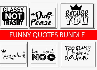 FUNNY QUOTES BUNDLE funny quotes bundle graphic design shirt bundle