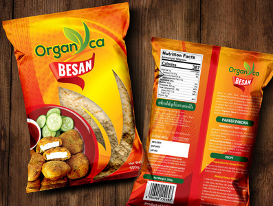 Besan  or Cornflour Packaging Design