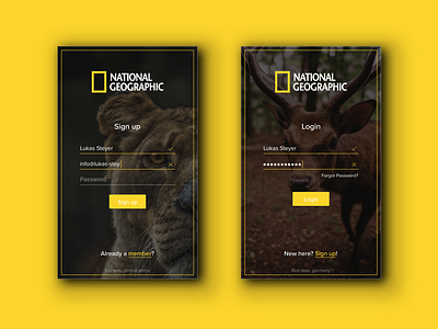 National Geographic Magazine Login Redesign (DailyUI #001)