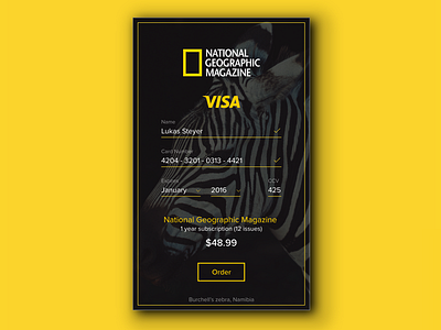 National Geographic Magazine Visa Pay Redesign (DailyUI #002) 001 daily dailyui design geographic magazine national pay signup ui ux visa