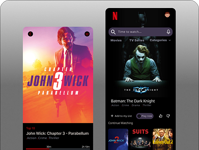 Netflix Tv App Mobile UI Design app branding design logo mobile movies netflix series tv typography ui ux