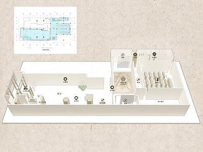 FIG. 3D plan view of the conversion to the museum c4d