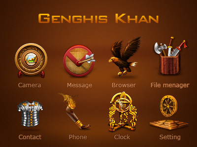Genghis Khan browser camera contact icons paulchan theme
