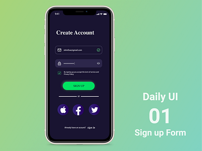 Daily UI #001 Sign up Form