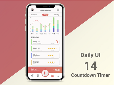 Daily UI #014 Countdown Timer 014 countdown timer daily ui dailyui pomodoro ポモドーロ