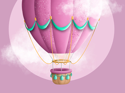 pink freedom air balloon balloon clouds dream girls graphic design illustration kids pink sky