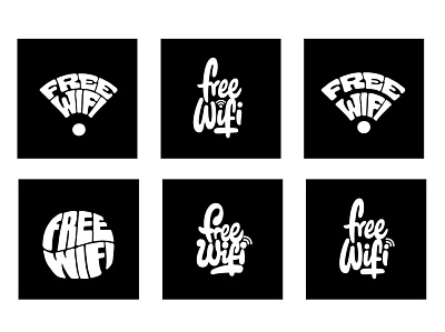 Free WiFi Logos branding illustration logos typography