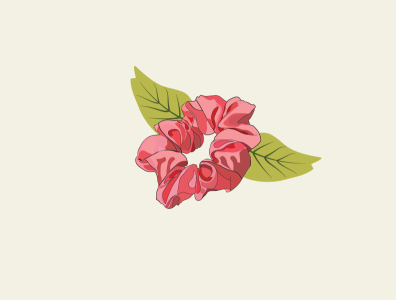 Scrunchie With Leaves adobe illustrator branding graphic design instagram post