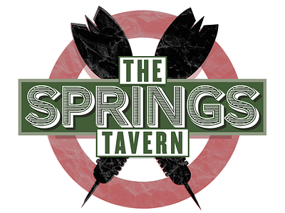Springs Tavern Darts Logo illustration logos retro typography