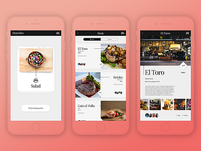 Restaurant List / UI Challenge — Week 11 (A few weeks later) app application clean dark light mobile steak ui ux white