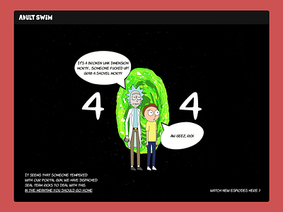 404 Page — UI Weekly Challenges-Season 02 / W [2/10] 404 black broken link dark internet morty not found page rick ui web