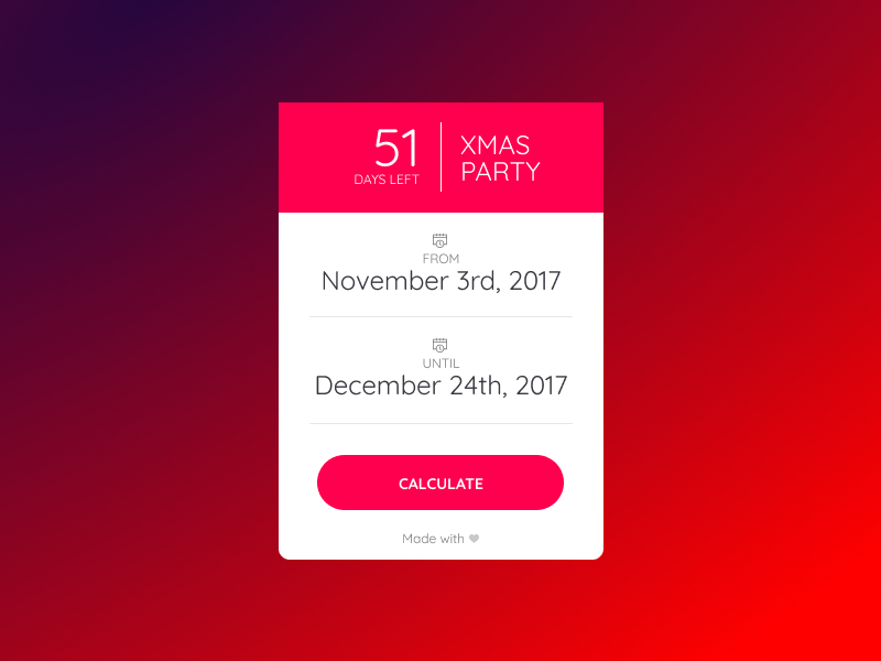 Daily UI - Day 004 - Calculator calculator calendar counter 004 challenge dailyui gradient minimal ui ux webdesign app