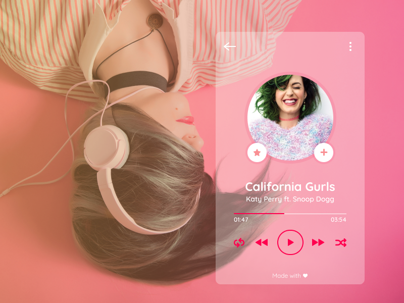 Daily UI - Day 009 - Music Player flat ui ux minimal dailyui challenge music player music player 009