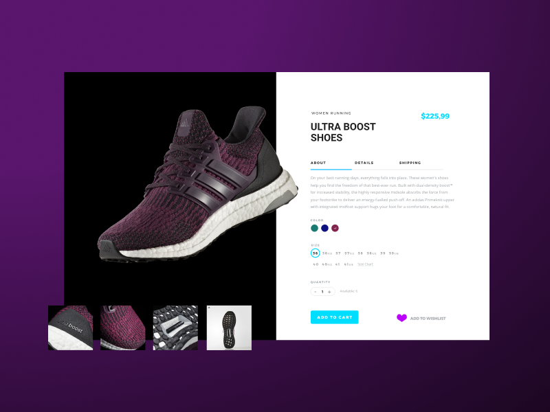 Daily UI - Day 012 - Single Product shop flat daily ui challange