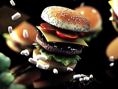 Burger Slowmo 3d burger c4d cinema 4d