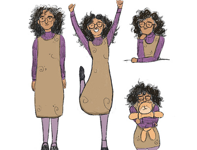 Colored Character Sheet betty in ny character design color palette drawing illustration procreate sketches