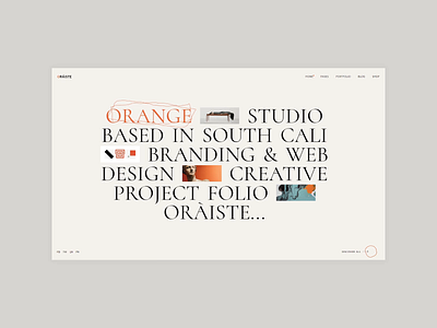 Oráiste - Textual Project Showcase beige minimal orange portfolio showcase text theme typography web design website wordpress